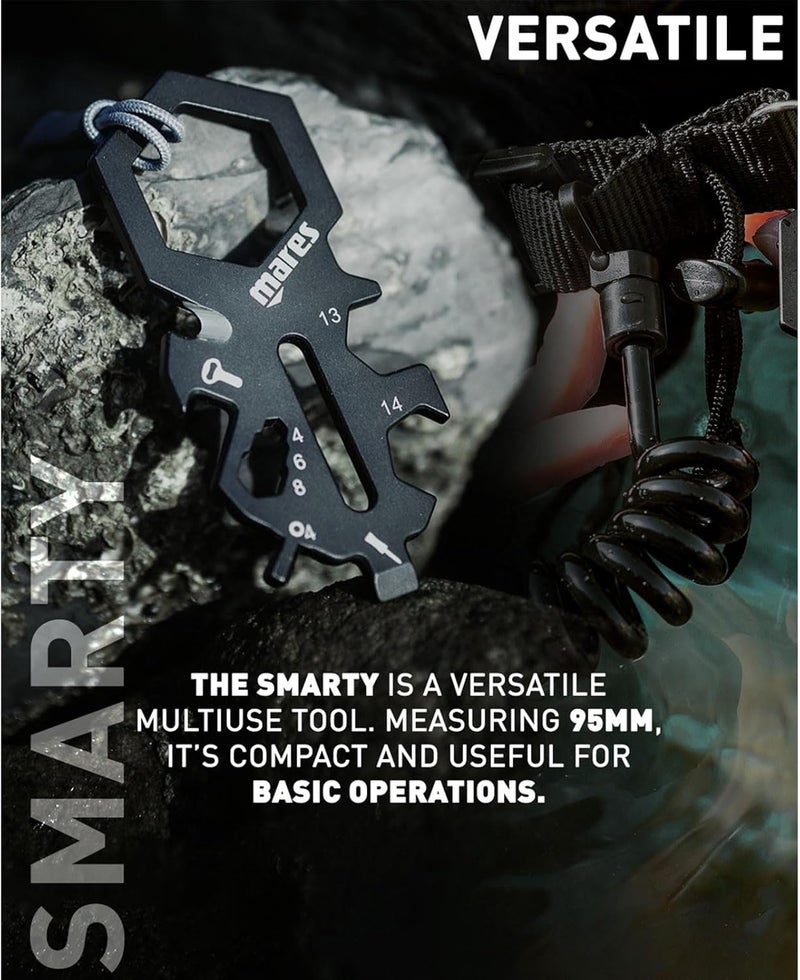 Mares أداة سمارتى ميني متعددة الاستخدامات - مفتاح ألين 4 مم، فتاحة زجاجات، مفك براغي ومجموعة متنوعة من المفاتيح للغوص - Image 4